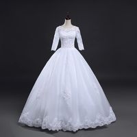 Wholesale Real Photo Vintage Lace Up Ball Wedding Dresses Customized Plus Size Bridal Wedding Gowns