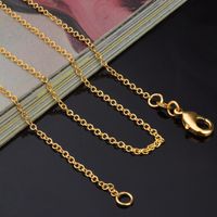 Wholesale Fashion MM K Gold Plated Necklaces Chains Sterling Silver O Cross Chain Necklace Diy Jewelry Chain Inches