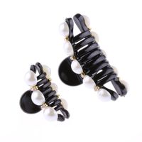 Wholesale Susan Elegant Black Hair Claw Clip Crystal Pearl Plastic Hairpin Barrette New Hair Band Accessories for Women Girls Lady