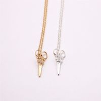 Wholesale The new k gold plated necklace fashion and retail high quality scissors pendant necklace gift to women