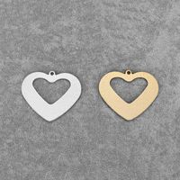 Wholesale Dropshipping Silver Gold Tone Aluminium Alloy Open Heart Charms Pendants With Small Sequin DIY Neclace Earring Jewelry Finding mm