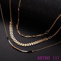 Wholesale 3pcs Bohemia Beaded Choker Necklace sets for Women Indian Metal Hollow Necklace Pendants Collier Femme Party Jewelry A0760