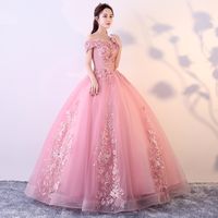 Wholesale 2018 New Arrival Boat Neck Beautiful and Comfortable Eveninng Dress with vivid flowers for Show Wedding Party and Portrait photo