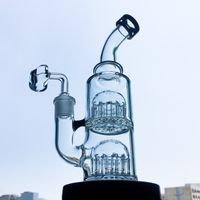 Wholesale Double Arms Tree Percolator Glass Bongs Mini Water Pipe mm Female Joint Dab Oil Rigs Bubbler Water Pipes With Bowl Or Banger