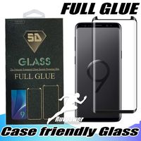 Wholesale Screen Protector For Samsung Galaxy S21 S9 Note S8 Plus S20 Ultra Full Adhesive Glue phone Case Tempered Glass D Curved With Retail Package