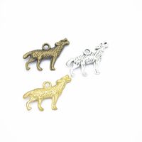 Wholesale Bulk mm howling wolf charms pendant wild animal charms antique silver antique bronze gold colors