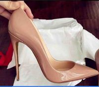 Wholesale Fashion Design Shiny Black Shoes Red Bottom Bottoms Nude High Heels Heel Black Silver Wedding Pumps Dress Women Womens Shoes cm cm cm