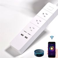 Wholesale Smart Power Strip Smart Socket Intelligent US type AC Outputs USB Outputs WiFi Remote Power Plug on off with Phone APP