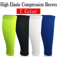 1 pcs Sports Compression Jambes Manches Professionnelle Shin Guard Chaussettes Chaud Running Football Basketball Veau Support Anti-Slip Respirant pour Hommes Femmes 4 Couleurs