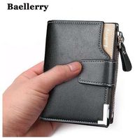 Wholesale Baellerry brand Wallet men leather men wallets purse short male clutch leather wallet mens money bag quality guarantee
