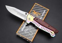 Wholesale Browning DA94 wood handle Camping Hunting Survival Knife Outdoor high hardness broken window cutter folding gift knife