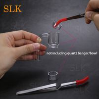 Wholesale Multi function GR2 titanium dabbers tool wax atomizer stainless steel dab pen tweezers dab for concentrate wax quartz bowl