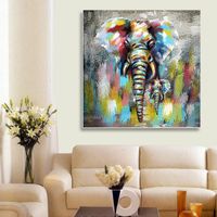 Abstract Elephant Type Oil Painting Cartoon Style Paintings Frameless Living Room Canvas Wall Art Decor Pictures Realistic Design 28hy Jj