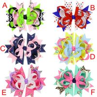 Wholesale 6color ins XMAS CHRISTMAS KIDS Dots Hair Bows Navy Blue Red Hairpin Stacked Boutique Clips For Girls Accessories CM