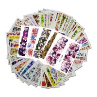 Wholesale 48pcs Mixed Designs Flower Nail Art Full Wraps Nail Foils Nail Sticker Decals Water Transfer Manicure Tips STZ352