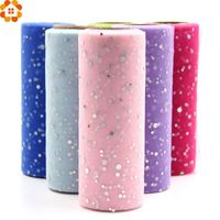 Wholesale 10YardX15cm Glitter Sequin Tulle Roll Crystal Organza Sheer Gauze Element Table Runner Home Garden Wedding Party Decoration