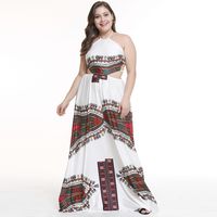Wholesale Sexy backless Ankara dresses for fat lady women African print stress fashion party Africanprints Nigerian style plus size dress