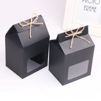 Wholesale Cake Chocolates Candy Packing Bags Kraft Paper Party Wedding Gift Bags BoxesStand Up Food Clear PVC Window Seal Boxes