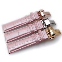 Wholesale Genuine Leather Watch Strap Pink Watchband Bracelet Butterfly Buckle for Women Ladies Watch mm mm mm mm mm mm