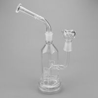 Wholesale Hi Si Hookah Glass Hex Stemless Bubbler with Removable Mouthpiece Geyser Perc bent neck and inches tall