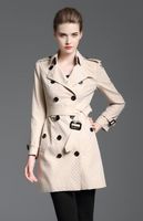 Wholesale New design women fashion England long style winter trench coat brand designer small check slim fit trench for women size S XXL B8358F340