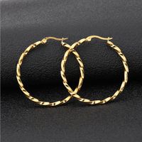 Wholesale Hot Sale Gold Silver Black Rose gold Color Big Hoop Earrings Stainless Steel Jewelry High Engagement Earrings For Women Christmas Gift
