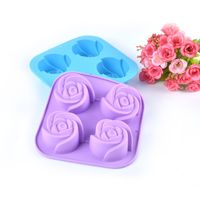 Wholesale Durable Silica Gel Mold Resuable Eco Friendly Kitchen Baking Moulds Easy To Clean Flower Shape Cake Silicone Ice Maker Mold dy B