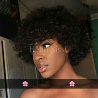 Wholesale 100 unprocessed brazilian virgin hair kinky curl full lace wig with baby hair curl lace front human hair wigs for black women