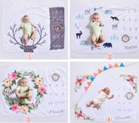 Wholesale Xmas CM newborn photography background props baby photo prop fleece floral deer printed backdrops infant swaddle blankets wraps soft