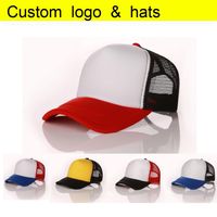 Wholesale Factory Free Printing LOGO Pattern Aduit Trucker Caps Patchwork Candy Color Summer Sun Hats Baseball hat Summer Sports Mesh Cap