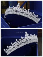 Wholesale New beautiful European silver bride zircon crown headdress high end bridal wedding dress jewelry into the store to choose more styles