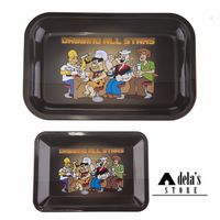 Wholesale Small Metal Tobacco Rolling Tray mm Handroller Rolling Trays Cigarette Case Hand Tools Storage Smoking Herb