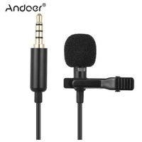 Wholesale Andoer EY A Mini Portable Clip on Lapel Lavalier Condenser Mic Wired Microphone for iPhone Mobile Phone DSLR Camera Laptop