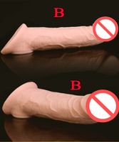 Wholesale Super Soft Realistic Silicone Penis Extender Sleeve Cock Enlargement Enhancer Reusable Delay Gonobolia Dick Ring Adult Sex Toy For Men