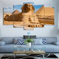 Hd Printed 5 Piece Canvas Art Egyptian Pharaohs Statue Painting Wall Pictures For Living Room Home Decor Free Shipping Cu 3213c
