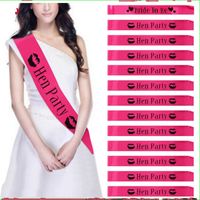 Wholesale Bride to Be Satin Sash For Bachelorette Nights Bridal Favor Wedding Accessories With White Letter Hen Party Events Supplies ap YY
