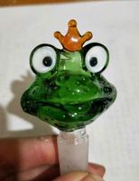Wholesale Frogs cartoon bubble head Single wheel color point bubble head mm glass pipe