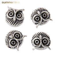 Wholesale New Arrival Sliver Plated Lion Head Owl Charm For Bracelets Small Animal Alloy Jewelry Charm For Diy Making