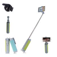 Wholesale 2018 Foldable Super Mini Wired Selfie Stick Handheld Extendable Monopod Built in Bluetooth Shutter Non slip Handle Compatible with Phone
