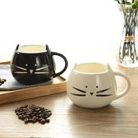 Tasses De Chat De Dessin Animé Avec La Main Noir Et Blanc Rétro Créatif Mode Tasses Pour Les Amoureux De Haute Qualité Enfants Cadeau 6 8fy J R
