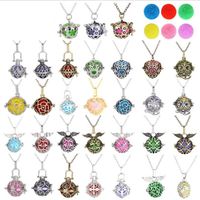 Wholesale Hollow Out Owl Heart Angel s Wings Aromatherapy Essential Oil Diffuser Locket Necklace Locket Perfume Cage Necklaces