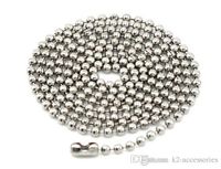 Grano de cadena de bola de metal plateado 10 Cm Conector Broche Tag Collar Llavero etiquetas de perro