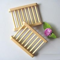 Wholesale 100PCS Natural Bamboo Wooden Soap Dish Wooden Soap Tray Holder Storage Soap Rack Plate Box Container for Bath Shower Bathroom