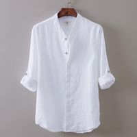 women's plus size white linen shirt