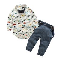 Säugling Baby Jungen Krawatte Gentleman Romper Smoking Shirt Trägerhosen Outfit