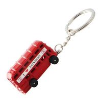 Wholesale exquisite UK i love london red bus key chains high quality Personality silver plated KeyChains