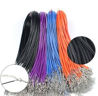 Wholesale 100pcs mm Black Leather Cord Wax Rope Chain Necklace cm cm Extender Chain Lobster Clasp chain for DIY Jewelry Accessories