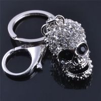 Wholesale 4 Styles Exquisite Crystal Skull Wrench Boxing Gloves Key Chains Keyring Metal Keychain For Men Jewelry Gift