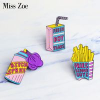Wholesale Miss Zoe Verse jongen tranen Fries voordat guys spray Emaille pins Roze paars Pin Broches Shirt revers Pin Knop badge Creatieve Gift voor