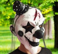 Wholesale Black and White Scary Clown Mask Full Face Cosplay Horror Masquerade Adult Ghost Mask Halloween Props Costumes Fancy Dress Party